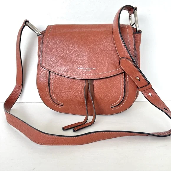 ♦️SOLD♦️MARC JACOBS Maverick Pebble Leather Flap w Suede Ties Saddle Shoulder - Picture 16 of 16